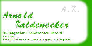 arnold kaldenecker business card